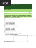 Smoking Survey - 10 Questions: 1. Page 1 of 2