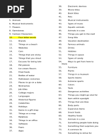 Categories for Telepathy Game