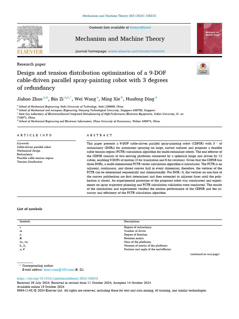 Design and Tension Distribution Optimization of A 9-DOF Cable-Driven ...