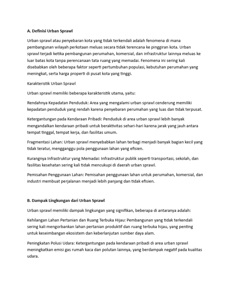 Dampak Urban Sprawl di Jakarta | PDF