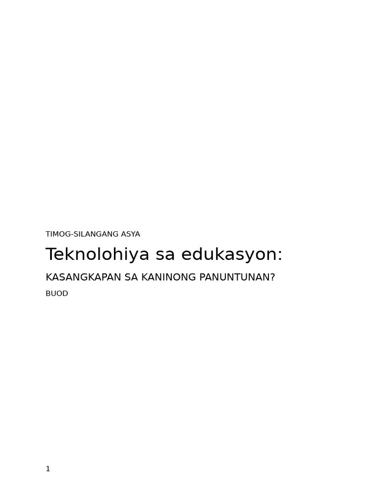 GEM Report Summary Filipino Translation DRAFT WithERUreview | PDF