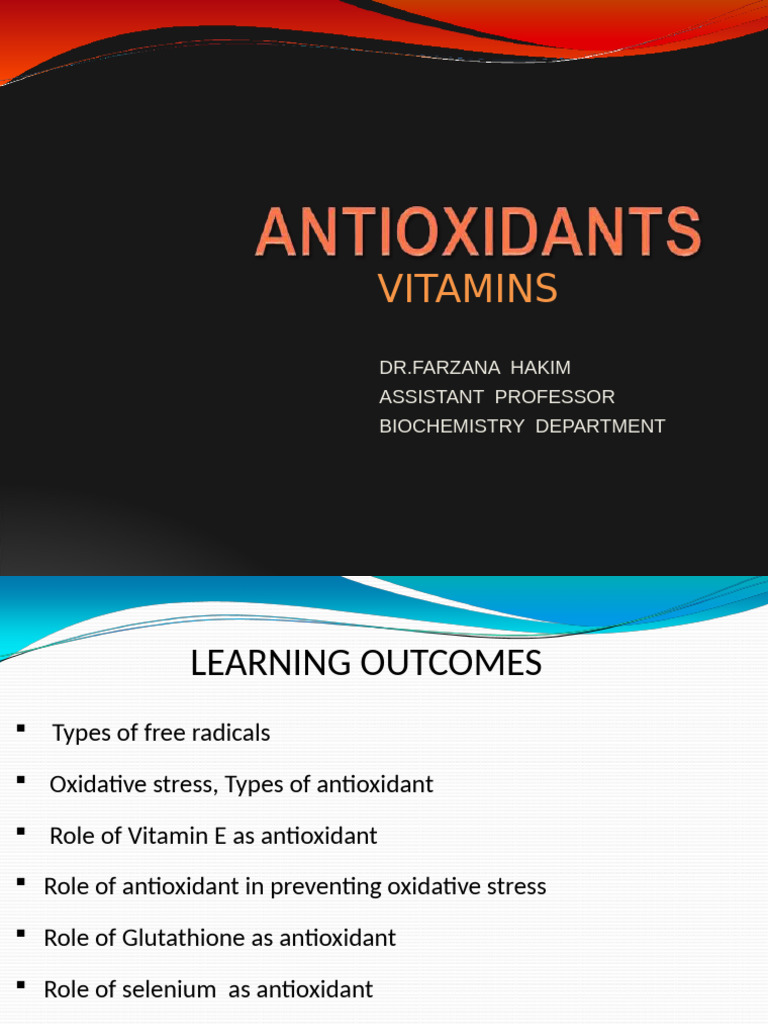 6C. Role of Selenium and Vit E | PDF | Antioxidant | Glutathione