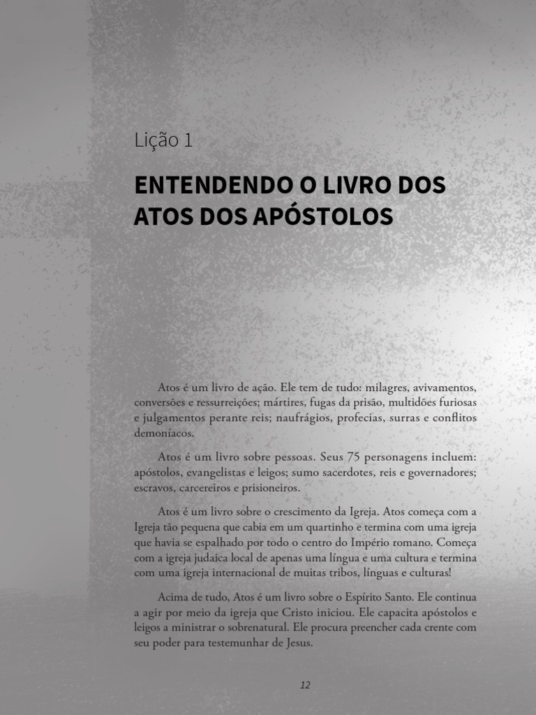 Entendendo o Livro de Atos dos Apóstolos | PDF | Atos dos apóstolos ...