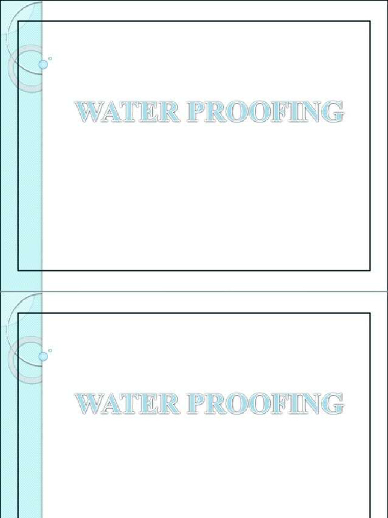 Water Proofing in Buildings | PDF