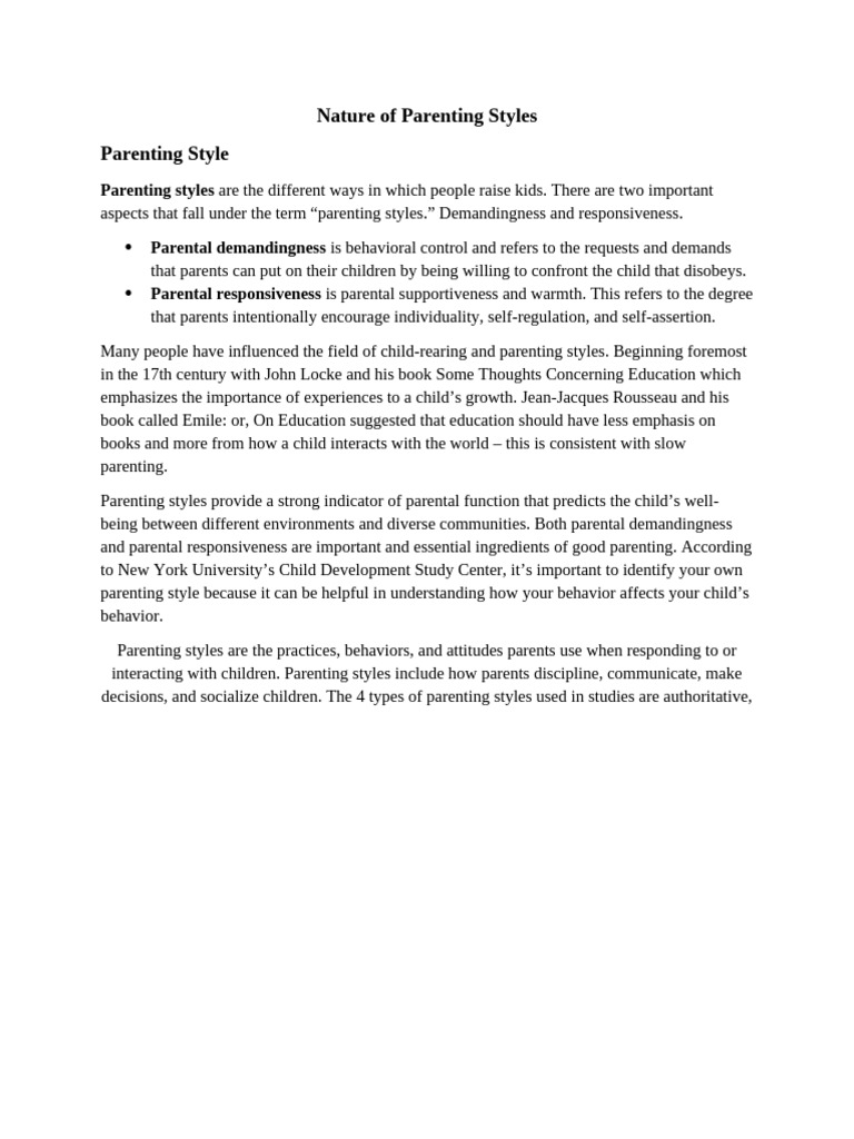 Nature of Parenting Styles | PDF | Parenting | Youth