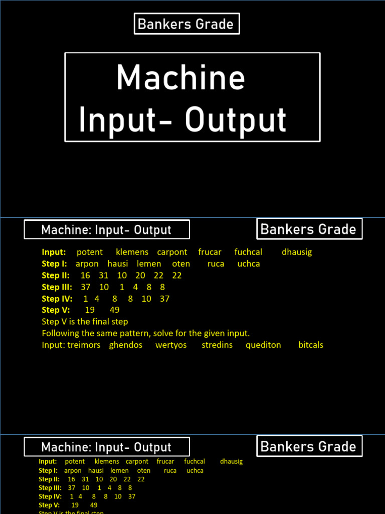 Bankers Grade Machine Input-Output Steps | PDF