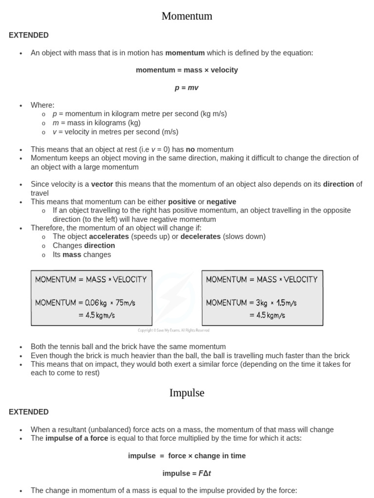 Understanding Momentum and Impulse | PDF | Momentum | Force