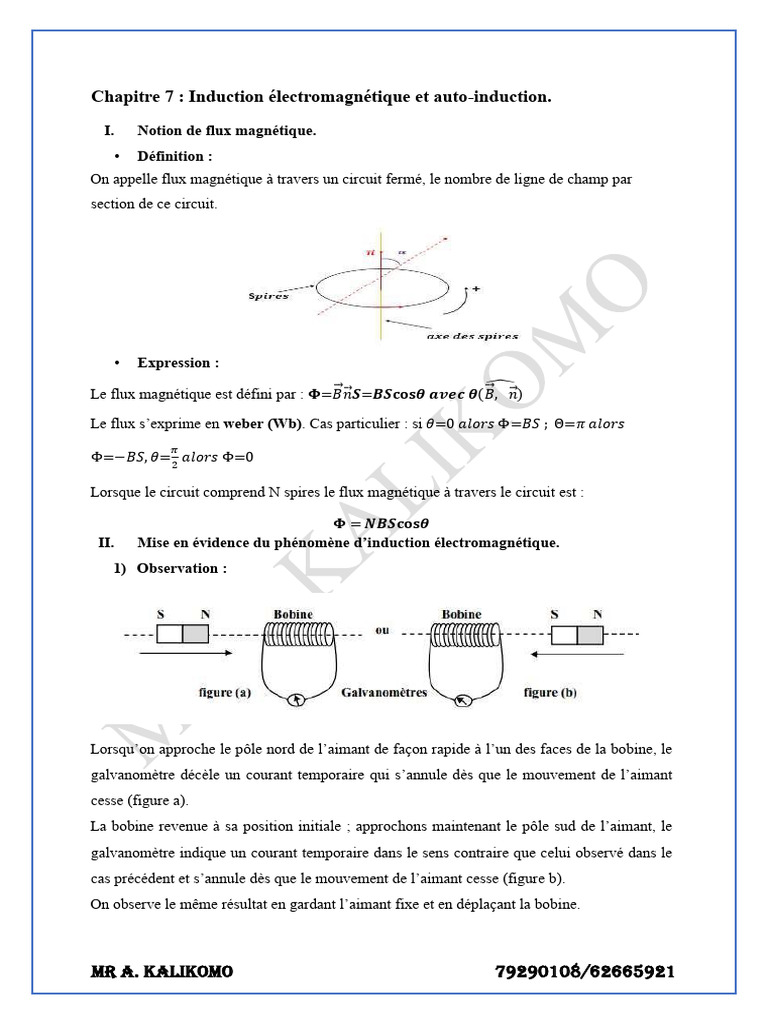 Induction électromagnétique et auto-induction | PDF | Inducteur ...