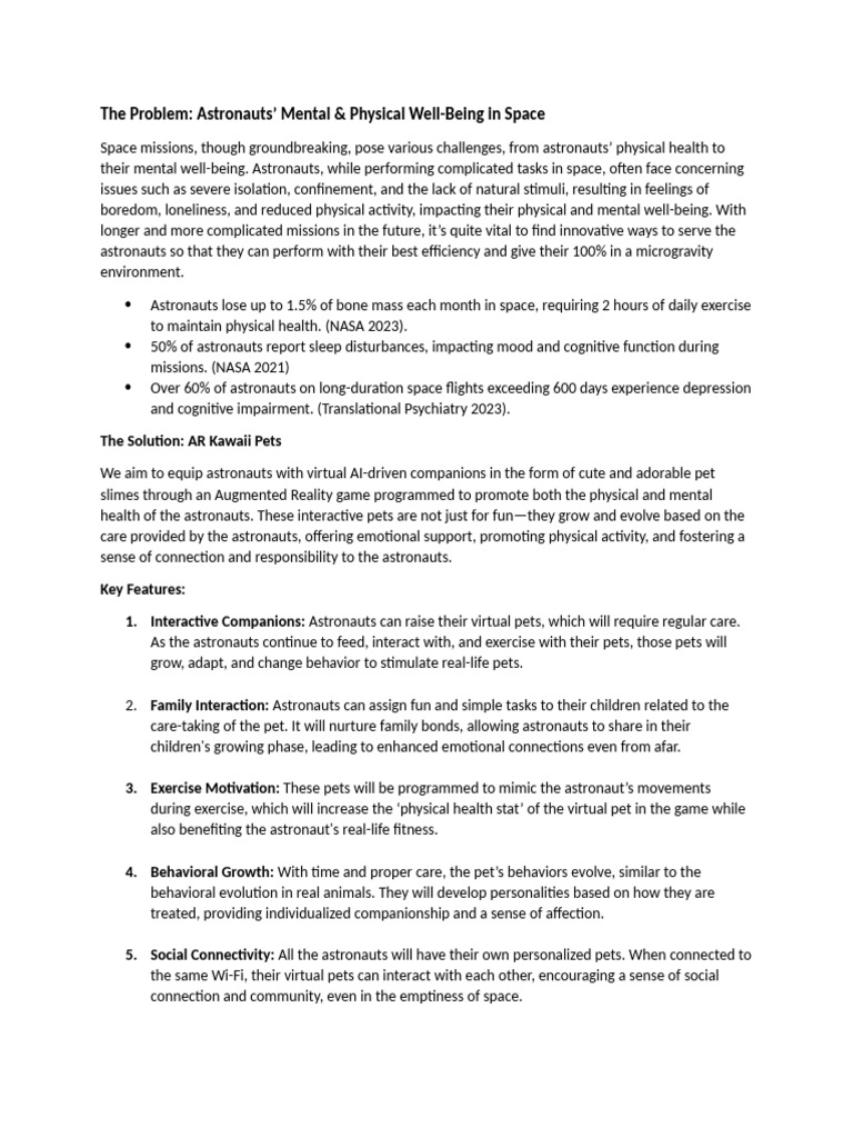 NASA Space Apps Problem Statement | PDF | Pet | Astronauts