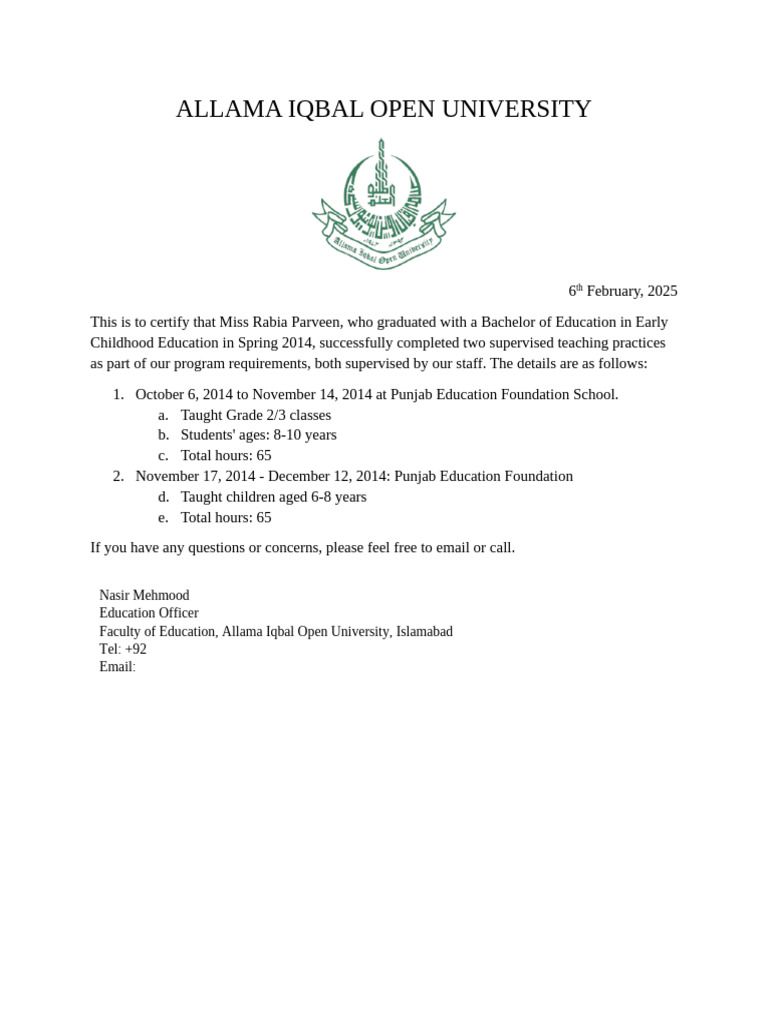 Allama Iqbal Open University | PDF