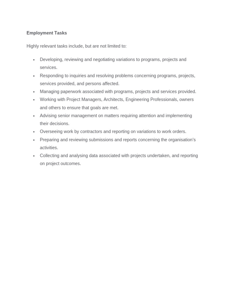 Employment Tasks | PDF