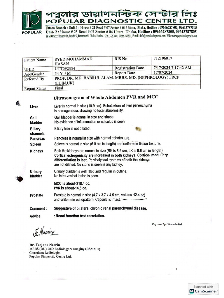 USG of Whole Abdomen 17.07.2024 | PDF