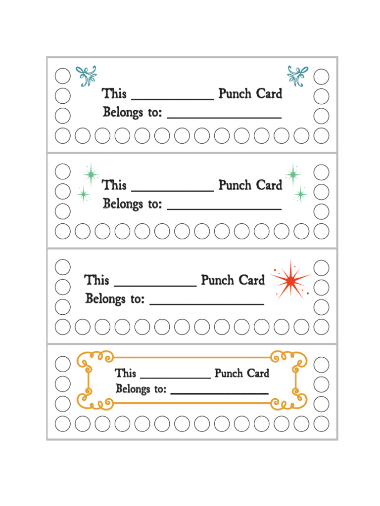 Loyalty Punch Card Template | PDF