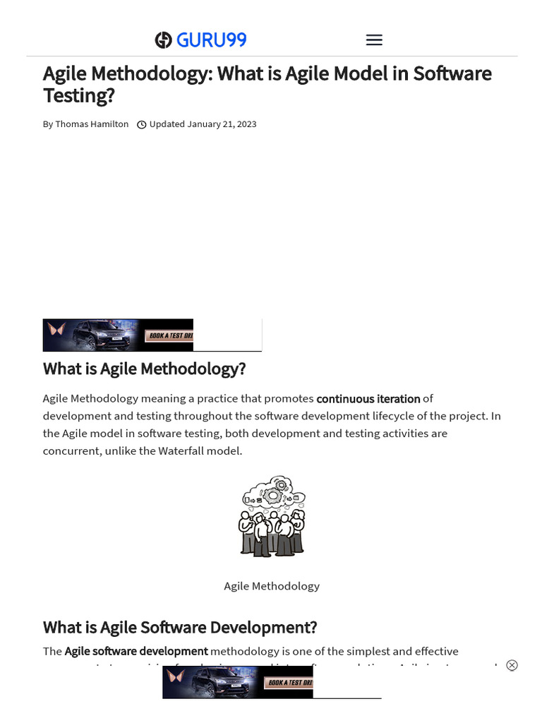Agile Methodology - What Is Agile Model in Software Testing | PDF ...