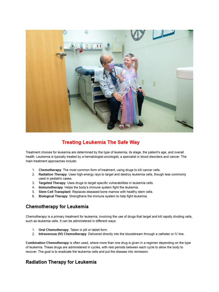 Treating Leukemia The Safe Way | PDF | Leukemia | Hematopoietic Stem ...