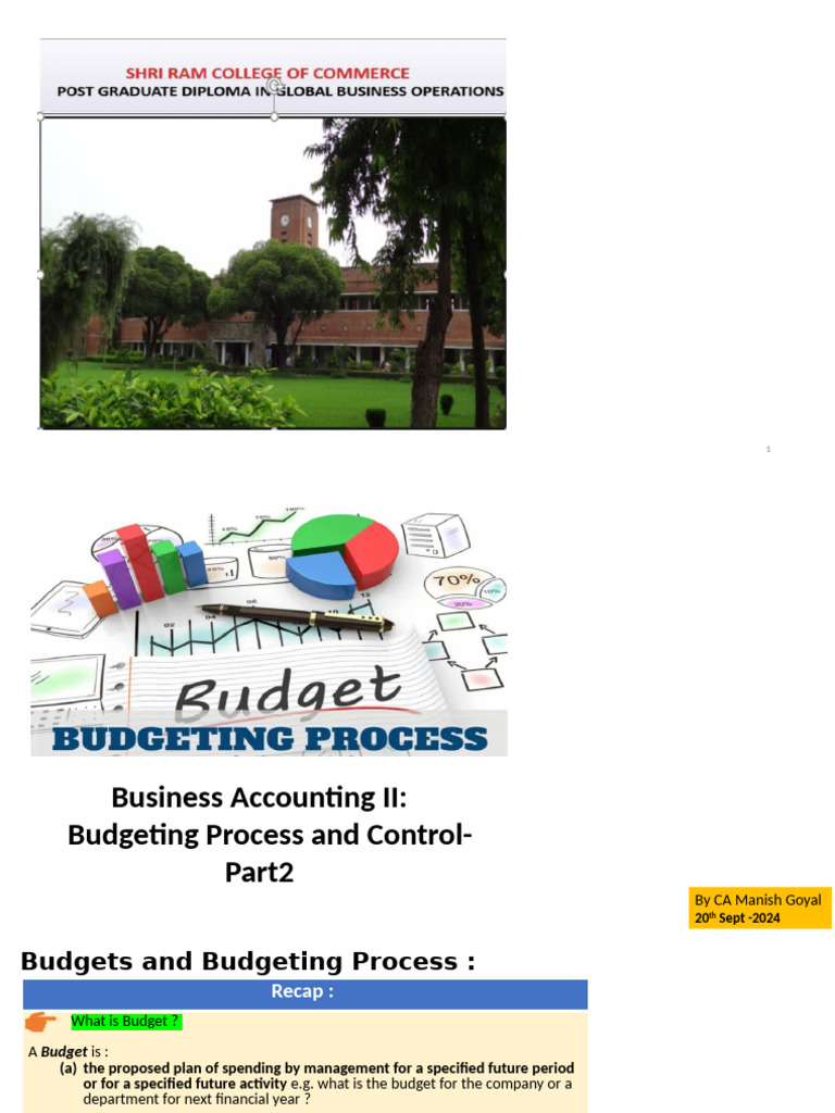 Day 5-20-09-24 Bugeting Process and Control - Part 2 | PDF | Budget | Sales