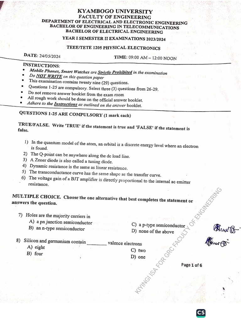 YR 1 SEM 2 Last Year's Past Papers | PDF
