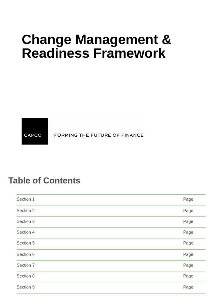 Change Management Readiness Framework | PDF | Change Management ...