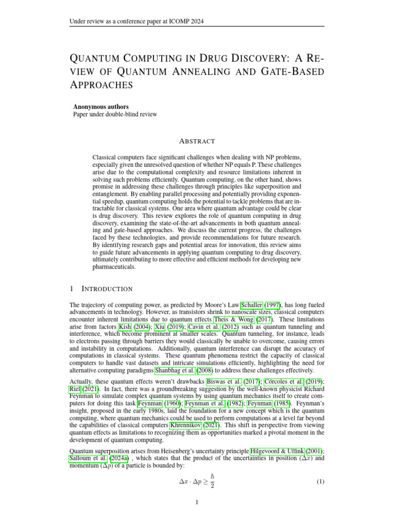 Quantum Computing in Drug Discovery Review | PDF | Quantum Computing ...