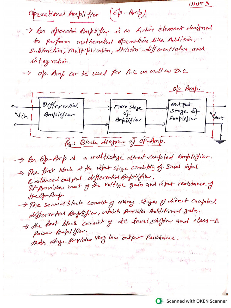 Unit 3 Operational Amplifier | PDF