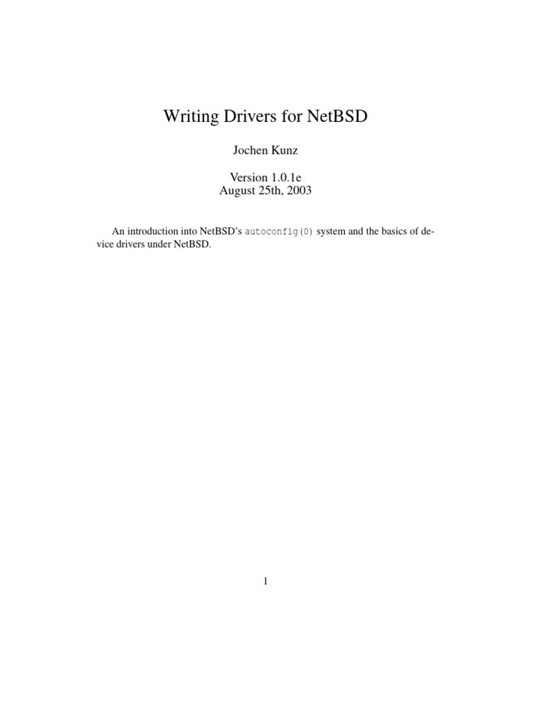 Writing Drivers For NetBSD | PDF | Device Driver | Kernel (Operating ...