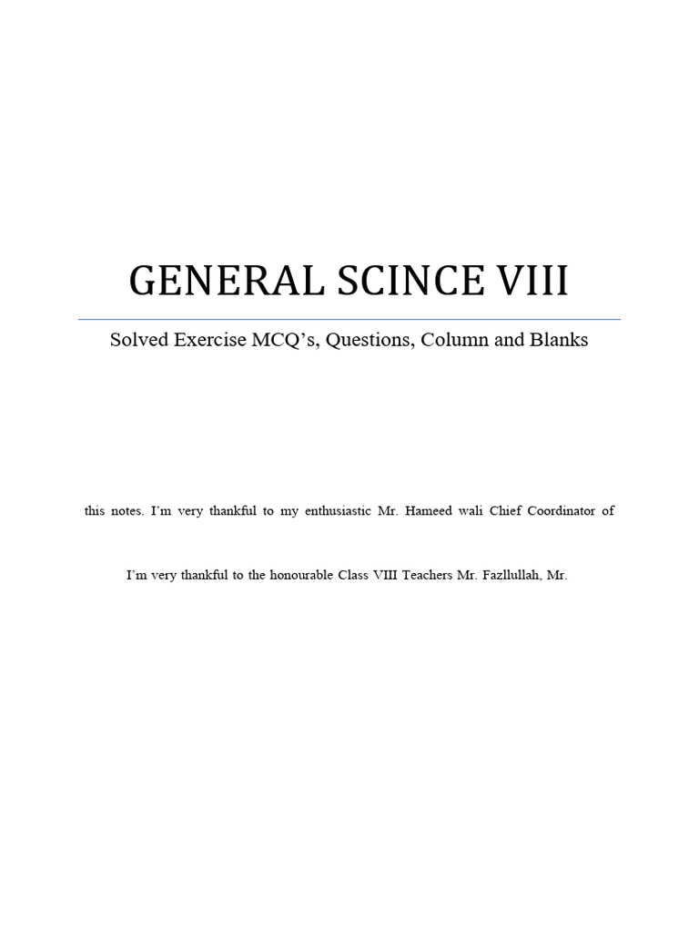 Generl Science Viii Full Notes | PDF | Meiosis | Biotechnology