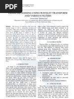 Download Image De-Noising using Wavelet Transform and Various Filters  by White Globe Publications IJORCS SN83457121 doc pdf