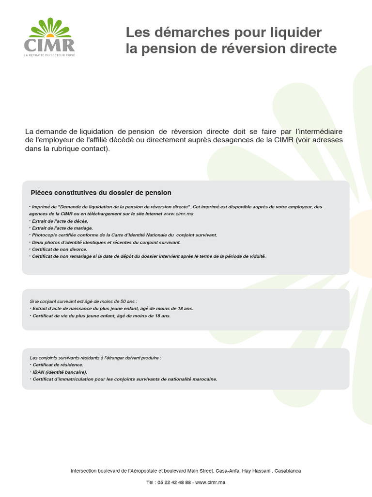 Demande de pension de réversion directe | PDF