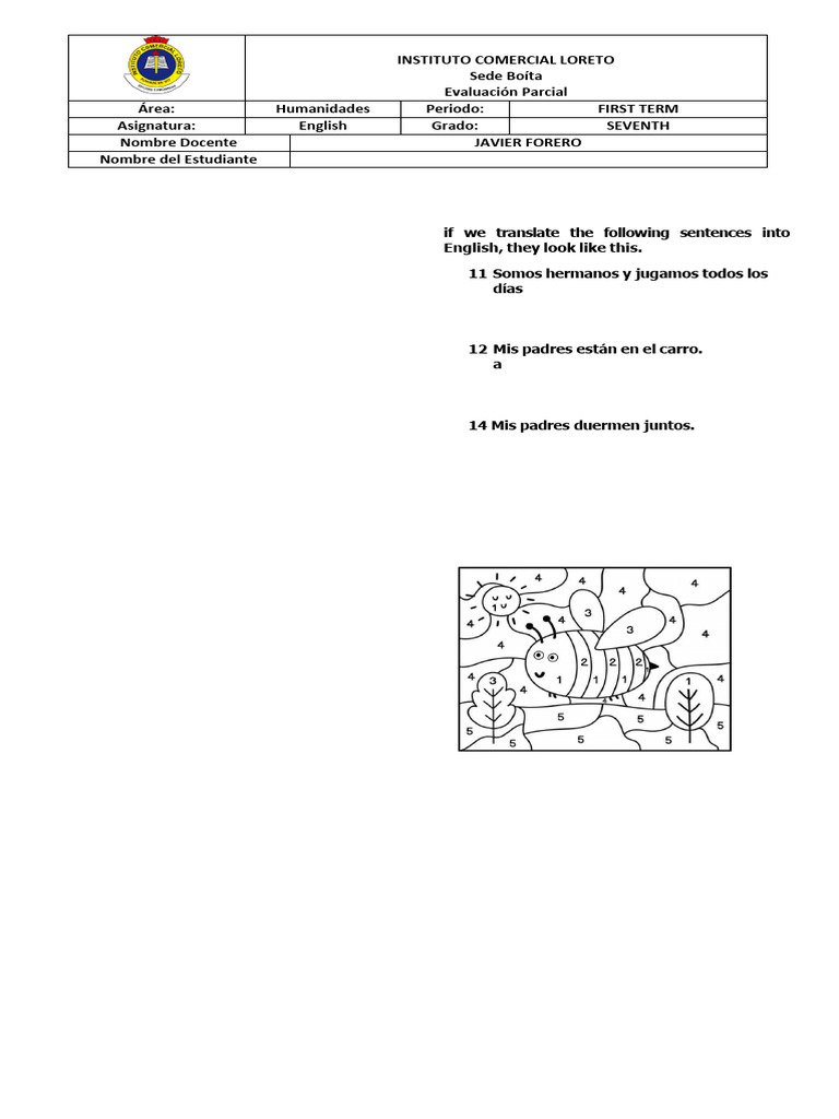 7th Grade Bimonthly Exam Pdf Linguistics
