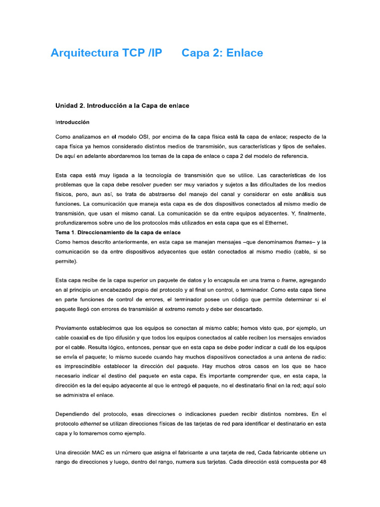 ArqTCP - IP Capa Enlace de Datos - CSMA - CD | PDF