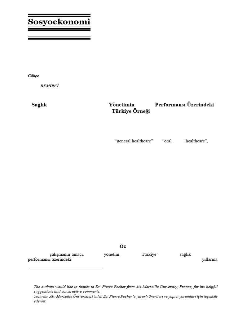 Turkey | PDF | Efficiency | Health Care