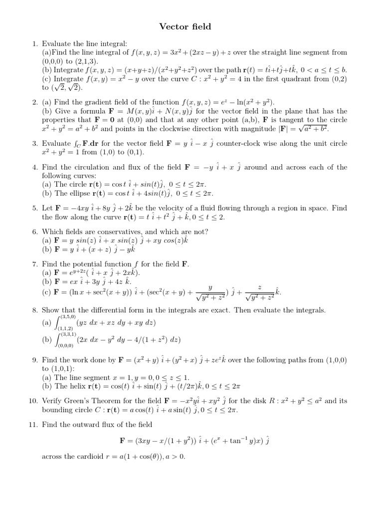 Assignment 7(Vector field) | PDF | Sphere | Integral