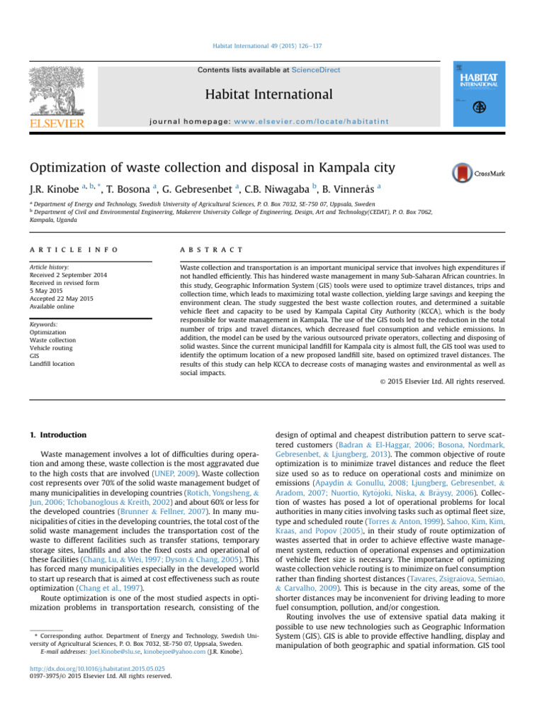 Waste Collection Optimization in Kampala | PDF | Waste | Waste Management
