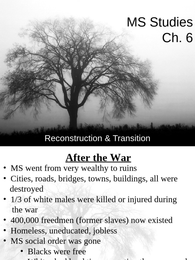 Chapter 6 Powerpoint | PDF | Reconstruction Era | Southern United States
