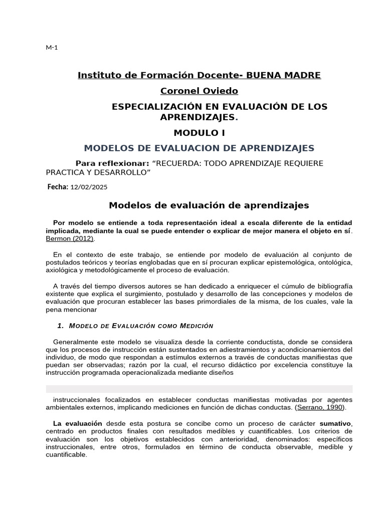 Modelos de Autoevaluación 2025 | PDF | Evaluación | Aprendizaje