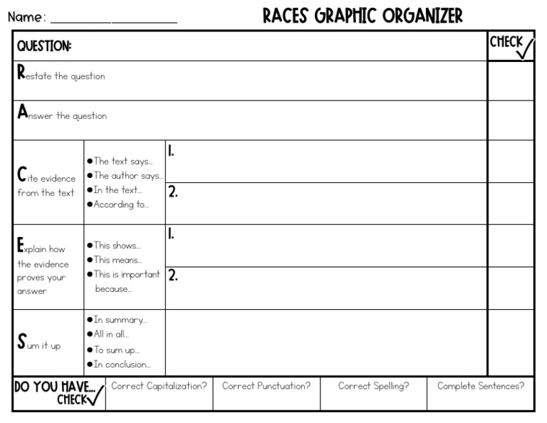 RACES Graphic Organizer Template | PDF