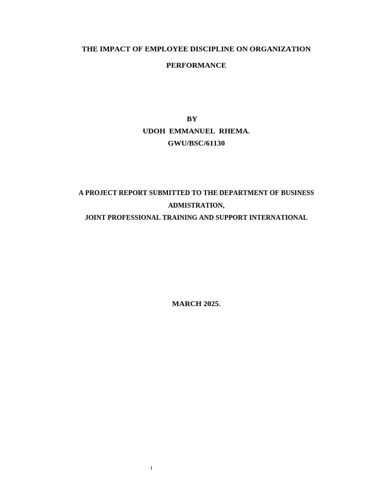 Employee Discipline's Impact on Performance | PDF | Disciplines ...