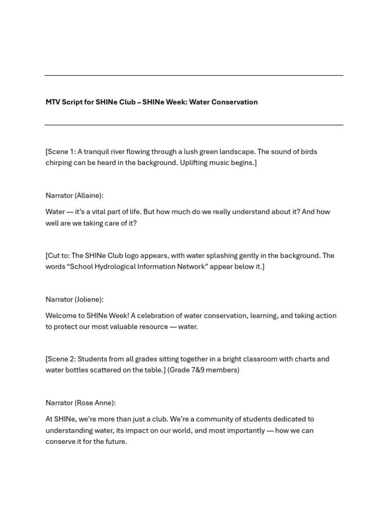 Script MTV | PDF | Water | Earth Sciences