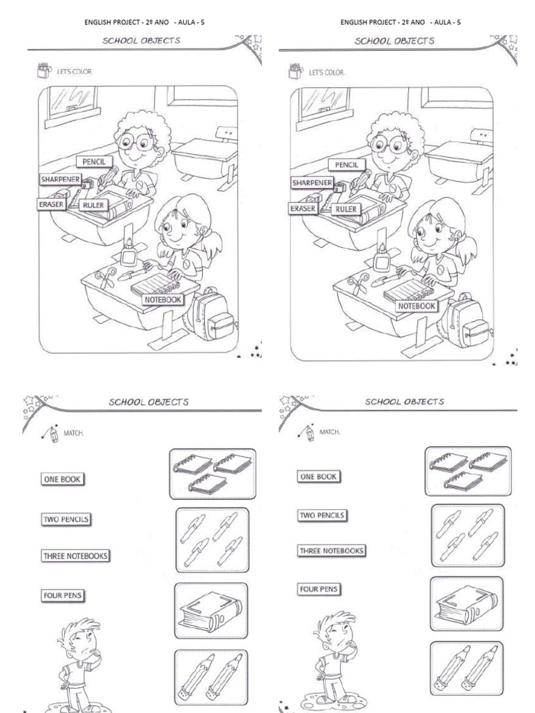 School objects - 2º ano aula 5 - 2024 (1) | PDF