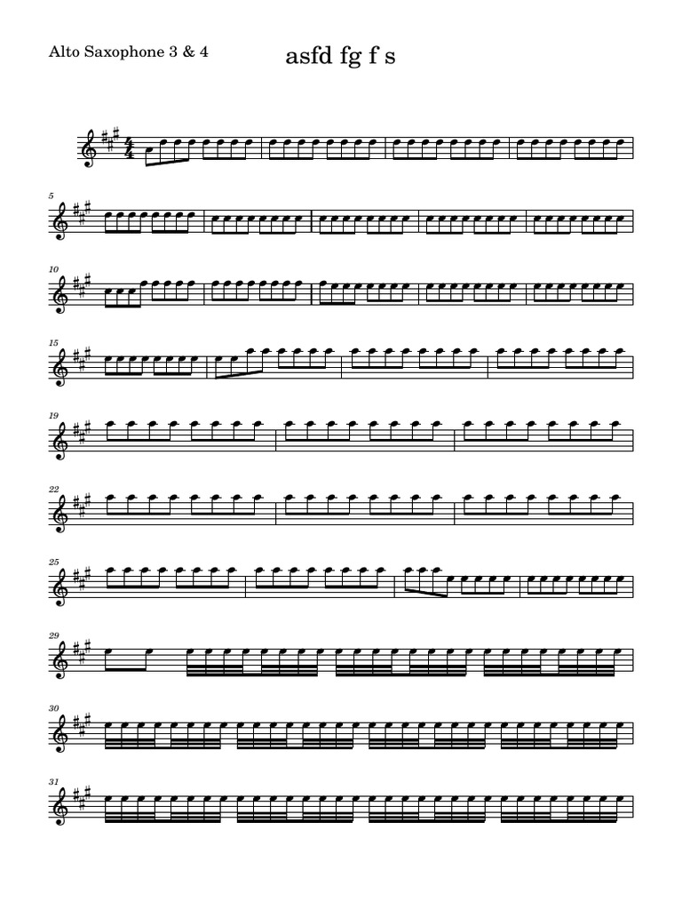 Asfd FG F S-Alto Saxophone 3 & 4 | PDF