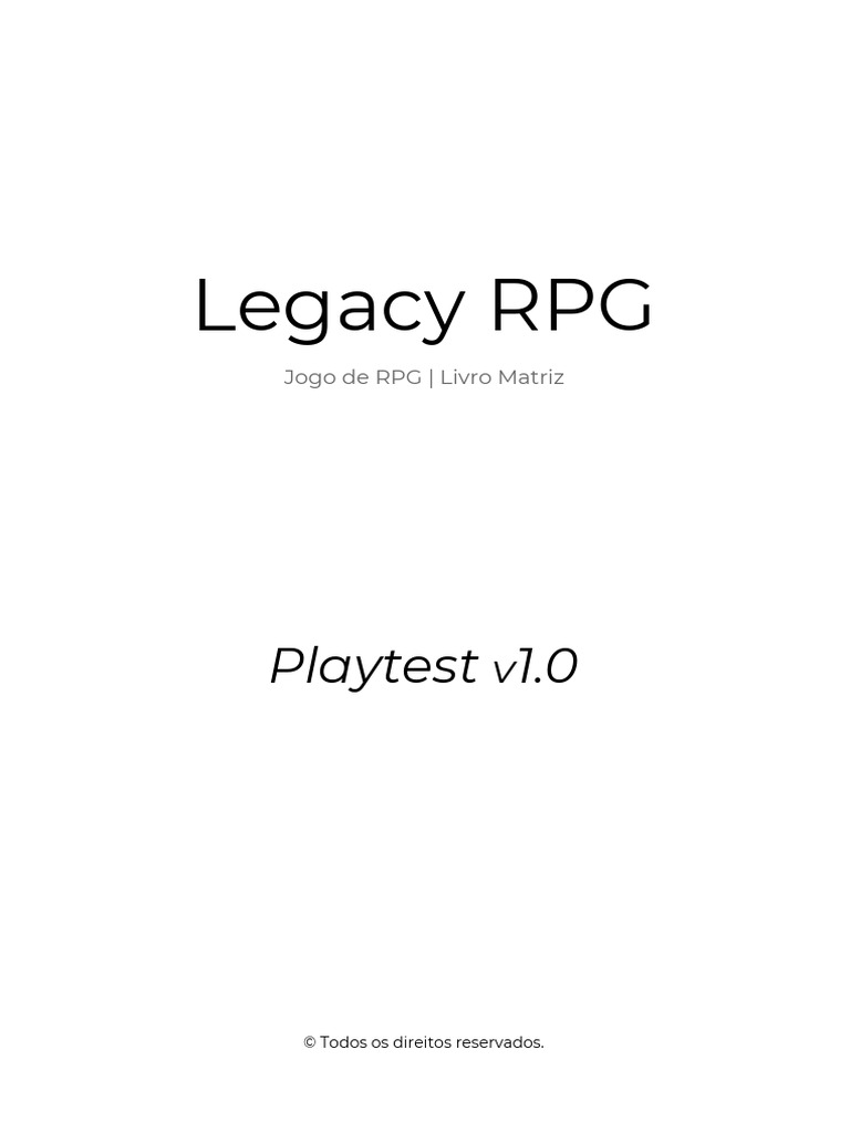 Legacy RPG© v1.0 | PDF | Jogos de RPG | Raça (categorização humana)