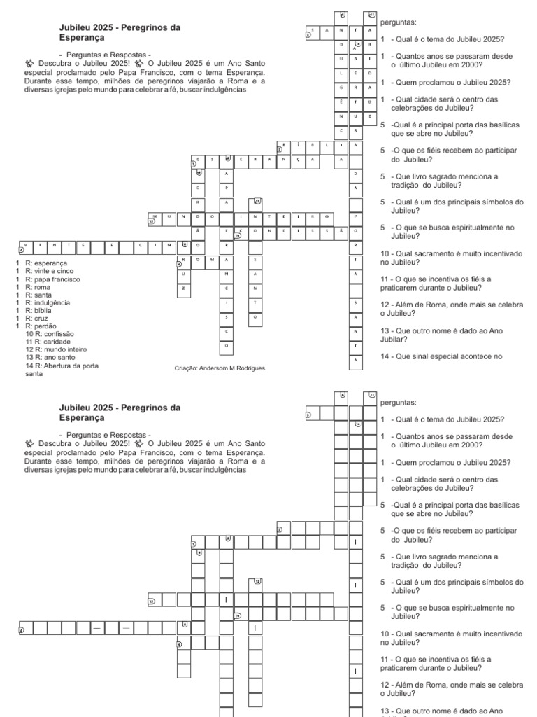 Cruzadinha Jubileu PDF Liturgia Cat lica Adora o E Liturgia Crist 