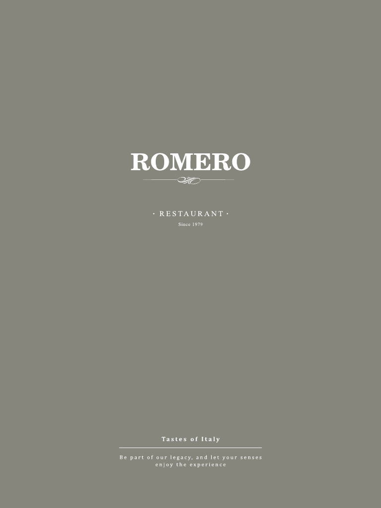 Romero Restaurant Menu Overview | PDF | Pasta | Salad