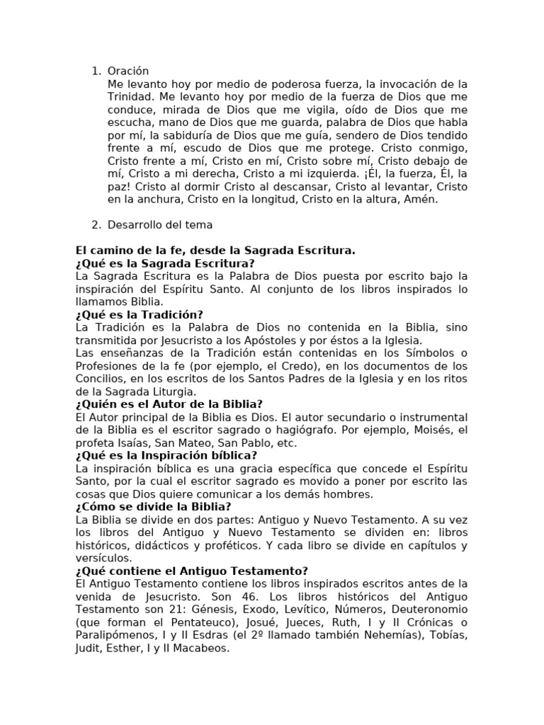 TEMA 1. El Camino de La Fe, Desde La Sagrada Escritura. | PDF | Biblia ...
