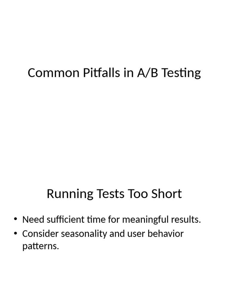 Avoid A/B Testing Mistakes | PDF