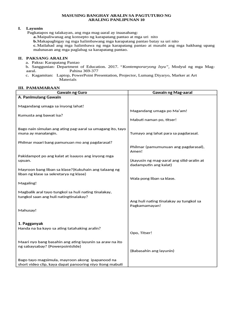 Lesson Plan For Demo Teaching Pdf