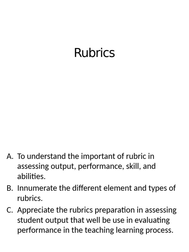 Understanding Rubrics for Assessment | PDF