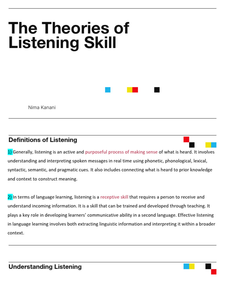 Theories and Strategies for Effective Listening | PDF | Language ...
