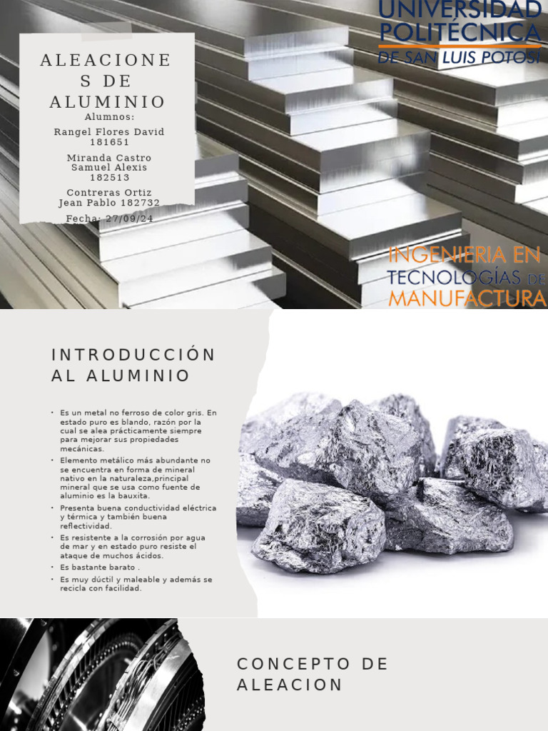 Aleaciones de Aluminio: Tipos y Usos | PDF | Aluminio | Aleación