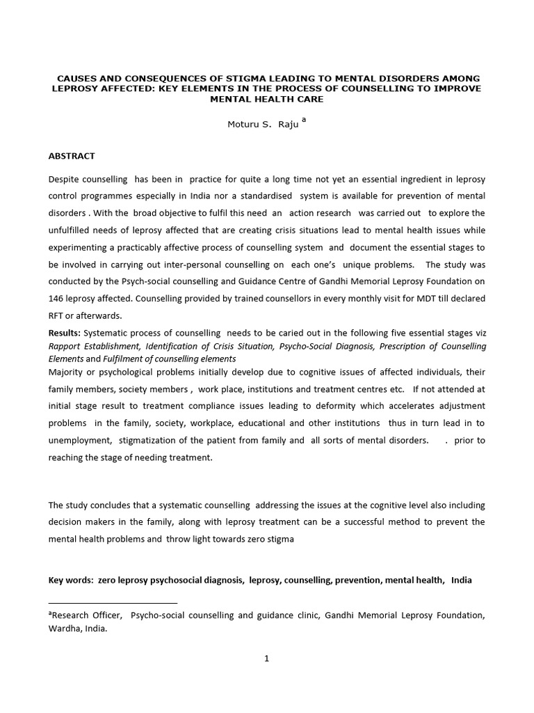 Causes and Consequences of Stigma Leading To Mental Disorders | PDF ...